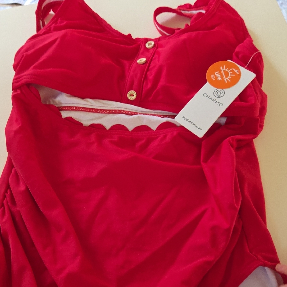 Charmo Bold Red Women's One Piece Swimsuit
